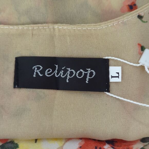 NWT Relipop Tan Floral Open Front Cardigan - Picture 5 of 5